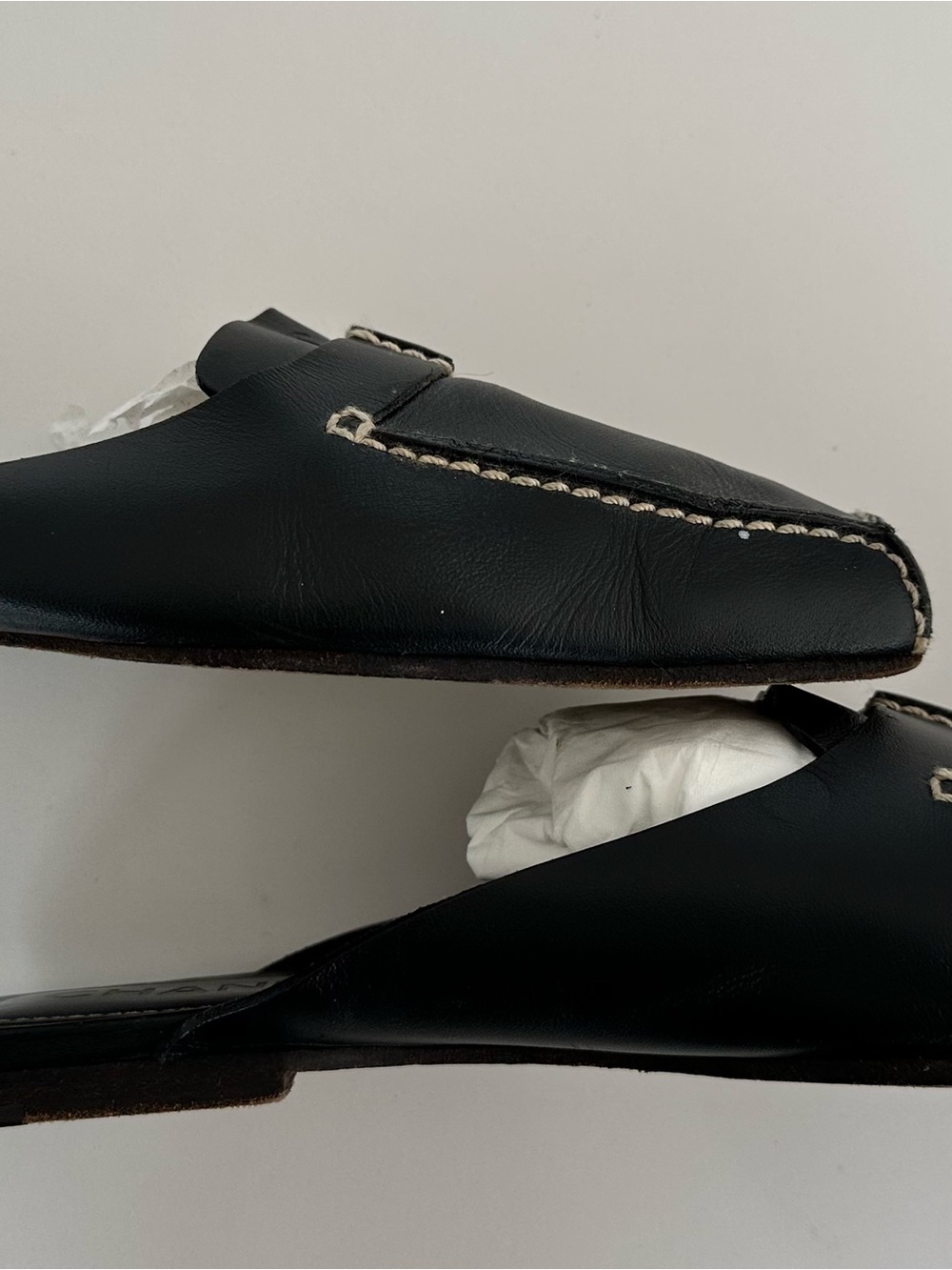 Chanel Black Leather Slip-On Mule for women - Picture 3 of 4